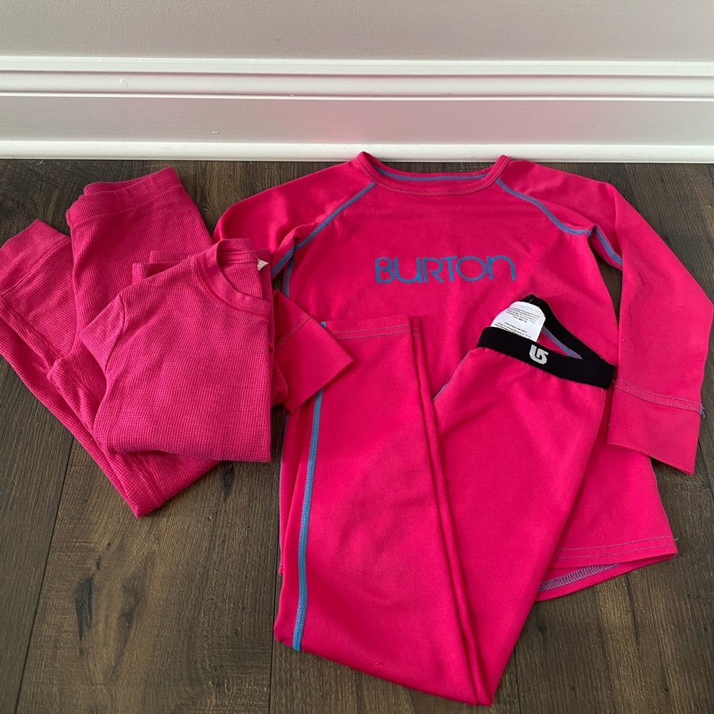 2 sets of girls base layer. 1 Burton, 1 Cherokee
